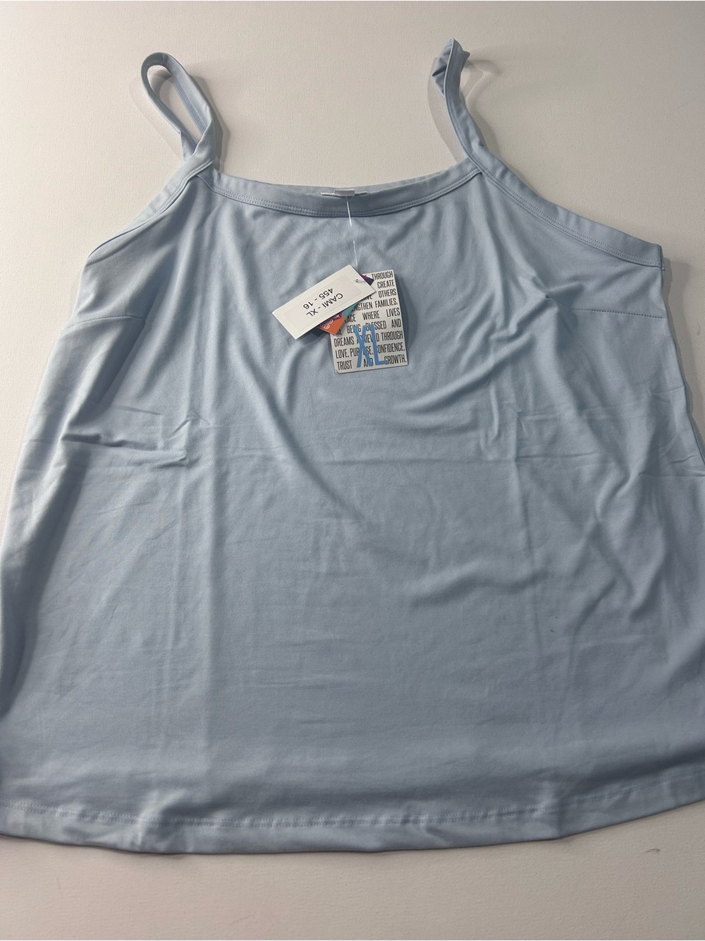 NWT LuLaRoe XL Cami Light Blue Spaghetti Strap Camisole